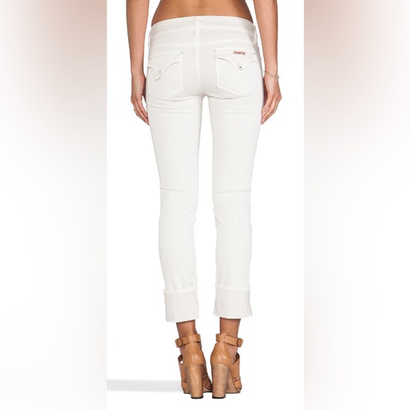HUDSON Jeans Ginny Crop Straight w Cuff White Denim Pants Womens 26 - Picture 2 of 13